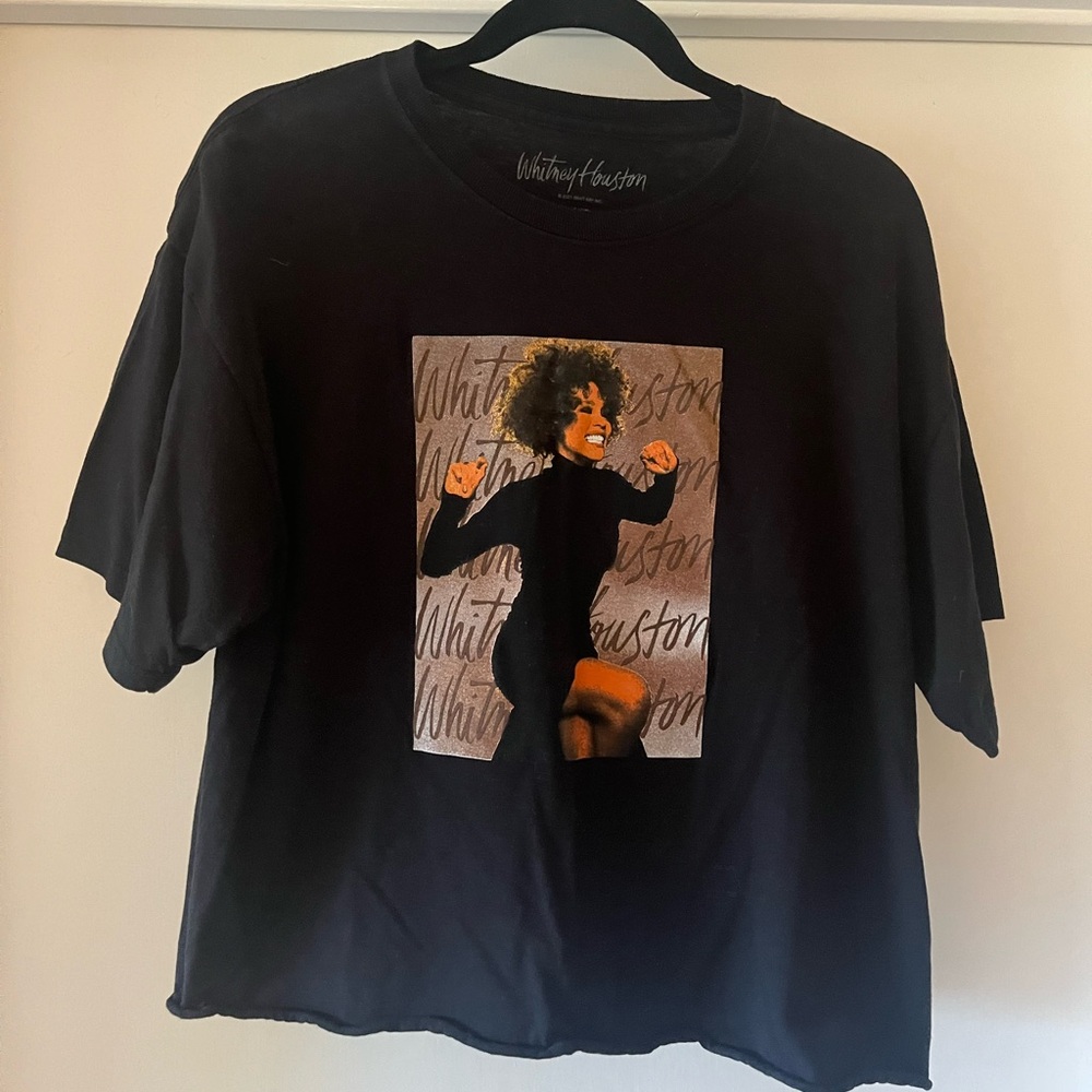 Vintage Whitney Houston crop top band tee